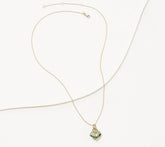 Glenn Lehrer Kaleidos Cut Cushion Green Amethyst Pendant, 14K Gold